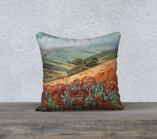 Load image into Gallery viewer, Orange Glow Poppy Study 1 Pillow Case 18 x 18 by Marie Neys