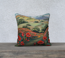Load image into Gallery viewer, Poppy Path Study 3 18x18 Pillow Case by Marie Neys