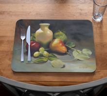 Load image into Gallery viewer, Plum, Pear, Vase Placemat (Vegan Leather) by Marie Neys