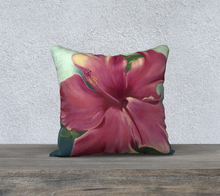 Load image into Gallery viewer, Pink Hibiscus Pillow 18 x 18