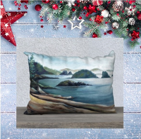 Broken Islands w Logs 14 x 20 Pillow