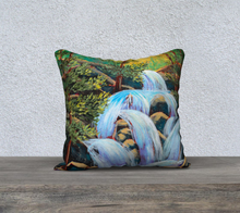 Load image into Gallery viewer, Cascade Waterfall Pillow Case 18x18 by Marie Neys
