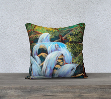 Load image into Gallery viewer, Cascade Waterfall Pillow Case 18x18 by Marie Neys
