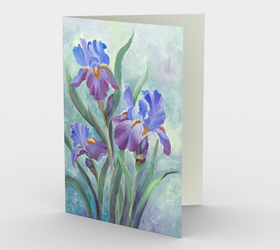 Purple Iris Portrait Art Cards (Set of 3)