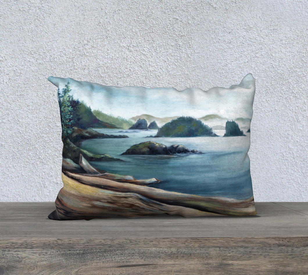 Broken Islands w Logs 14 x 20 Pillow