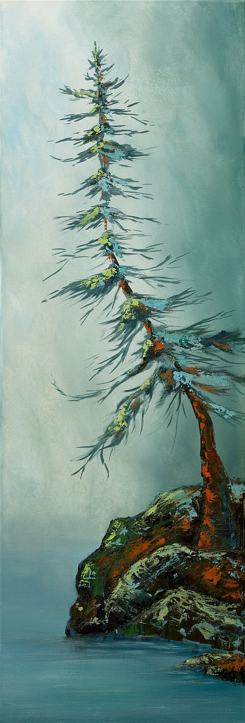 Tall Tree 2 (Crooked Tree), Original Oil on Gallery Wrap Canvas
