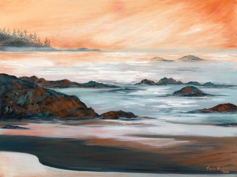West Coast Glow, British Columbia, Canada, Original Oil On Gallery Wrap Canvas