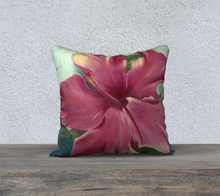 Load image into Gallery viewer, Pink Hibiscus Pillow 18 x 18
